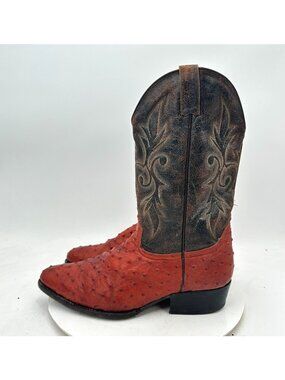 Forastero Size 10.5 Red Quill-Textured Pull-On Western Cowboy Boots
